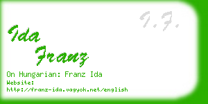 ida franz business card